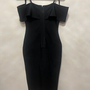 Elegant Black Off-Shoulder Bandage Dress